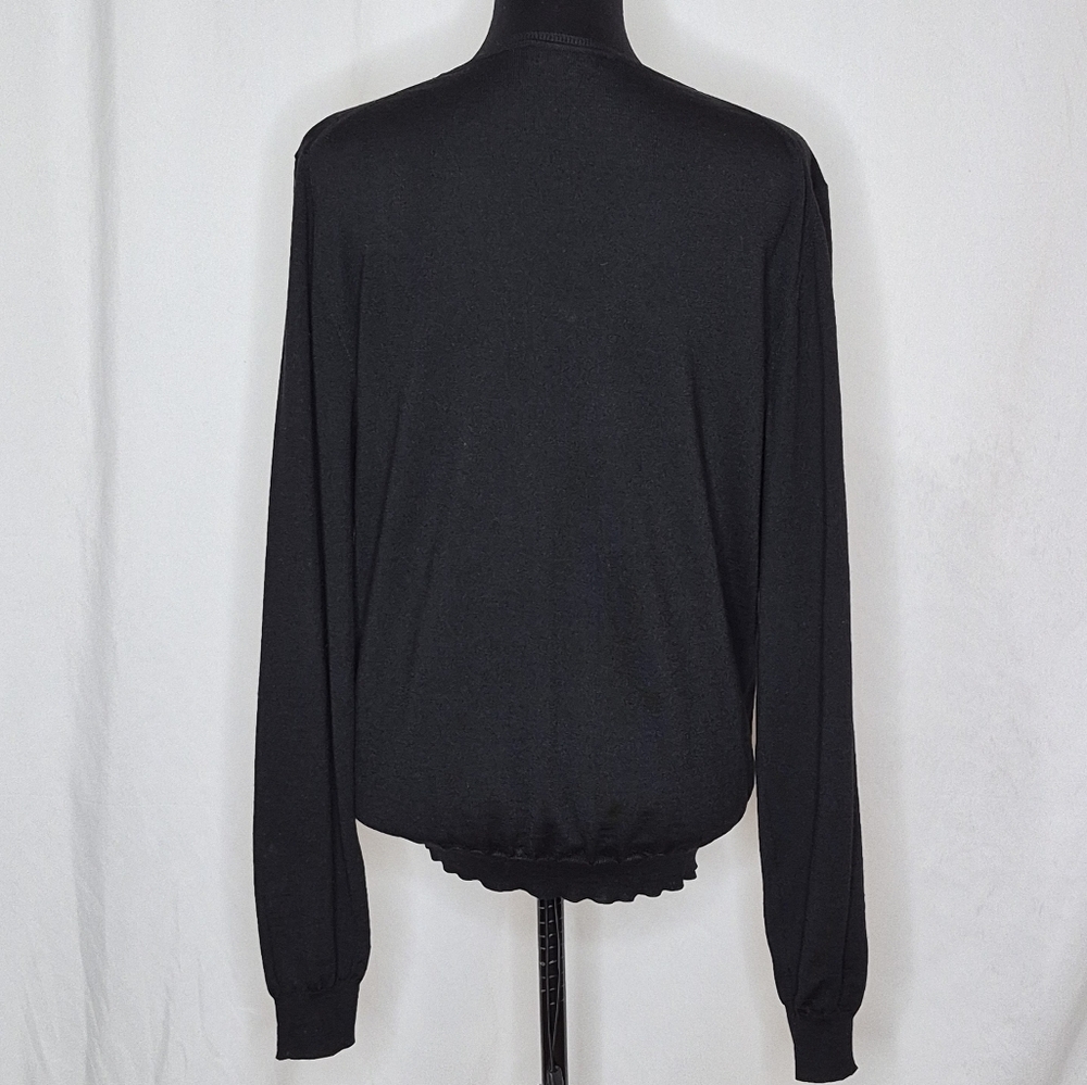 Burberry Prorsum Ruffled Front Wool/Silk Sweater - Size L - Picture 4 of 13